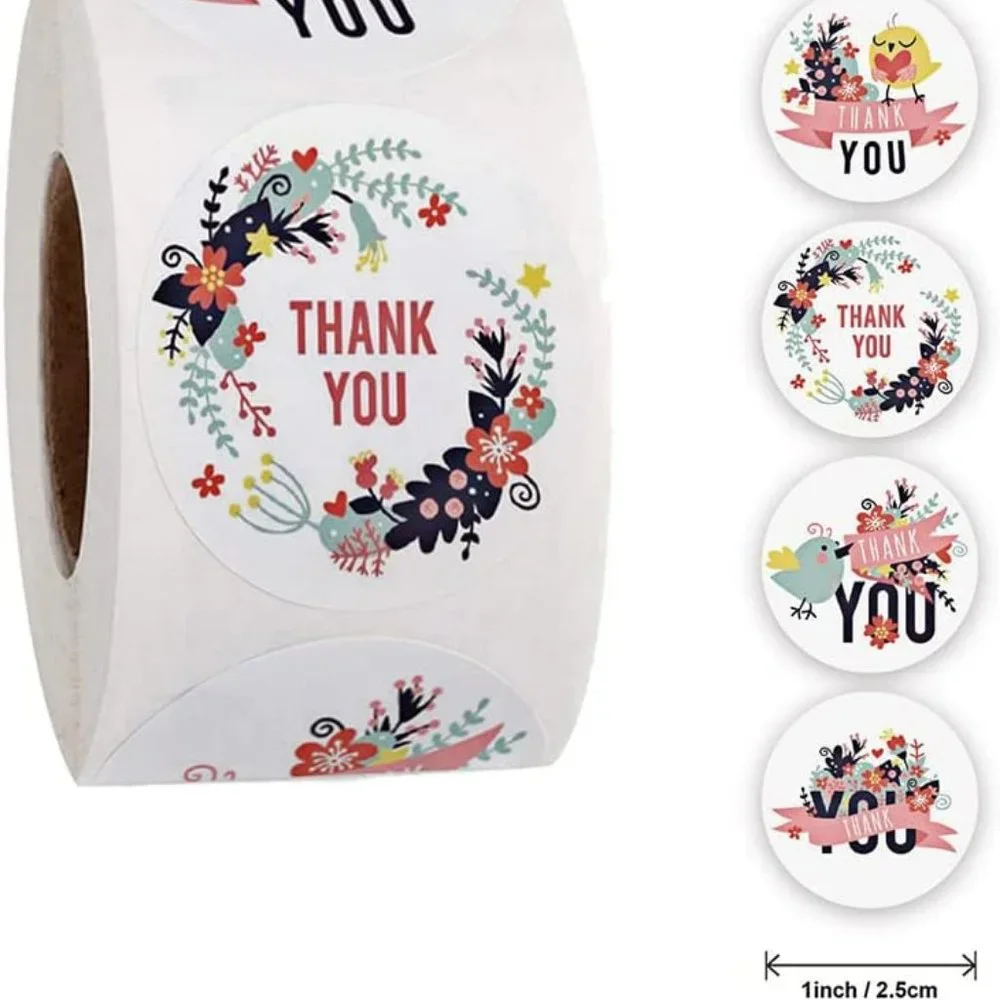 3/$15 - NEW! 50 Count THANK YOU Stickers - 1